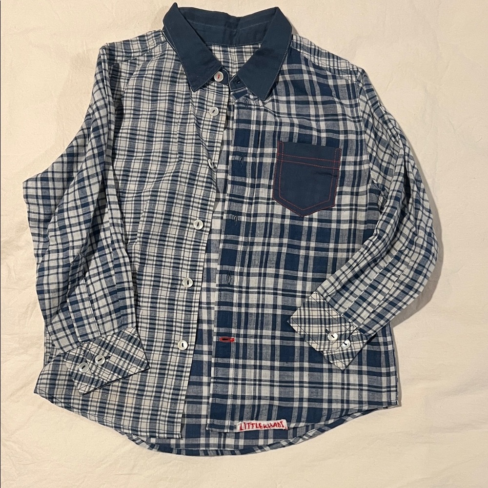 Little Khadi Dual Plaid Kids Shirt